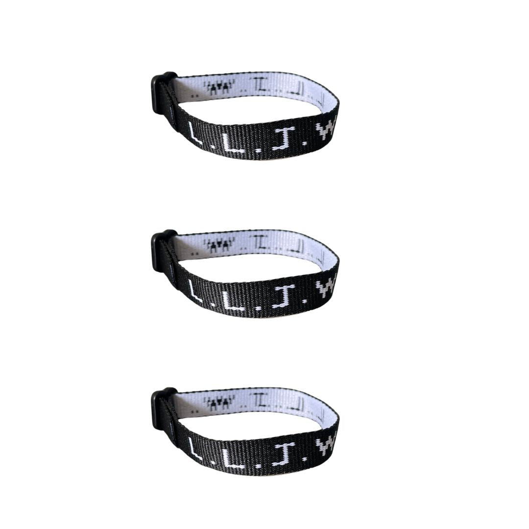 LLJW Live Like Jesus Would Bracelet- Black (pack of 3)