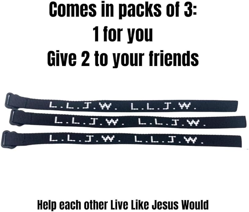 LLJW Live Like Jesus Would Bracelet- Black (pack of 3)