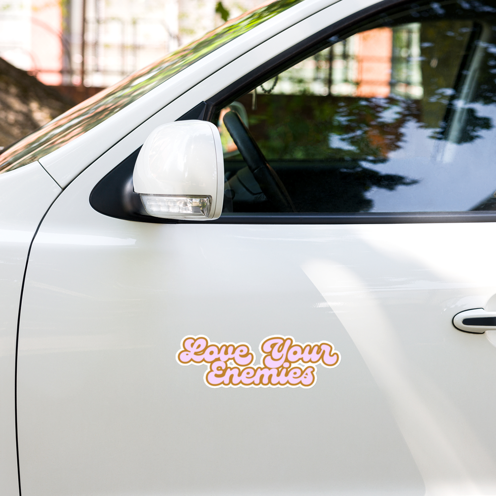 Love Your Enemies Sticker (Pink)